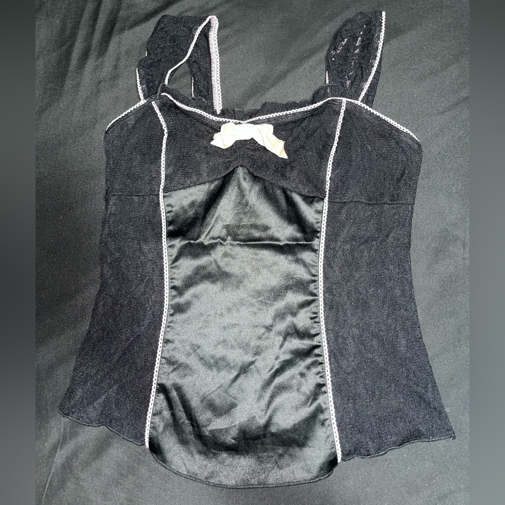 Morbid Threads pink and black bow top